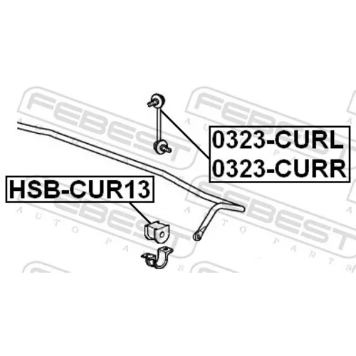 Uloženie priečneho stabilizátora HSB-CUR13 /FEBEST/ - obr. 1
