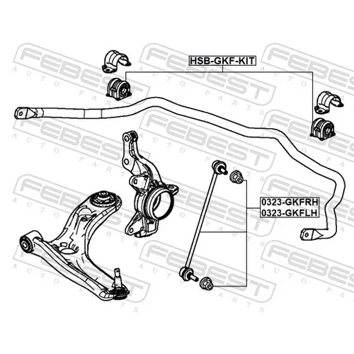 Uloženie priečneho stabilizátora HSB-GKF-KIT /FEBEST/ - obr. 1