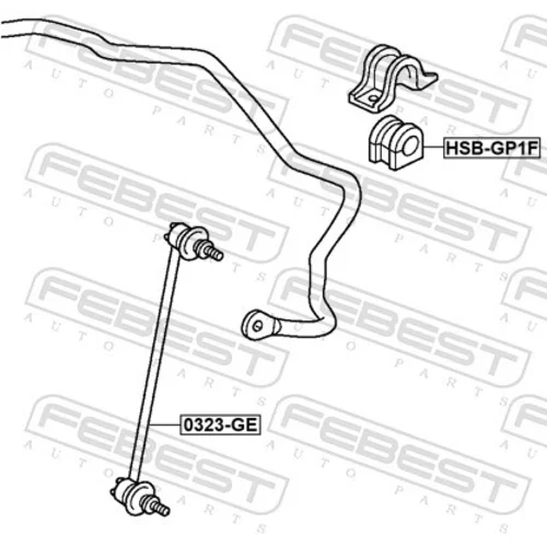 Uloženie priečneho stabilizátora HSB-GP1F /FEBEST/ - obr. 1