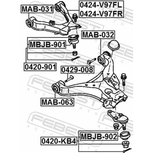 Uloženie riadenia MAB-031 /FEBEST/ - obr. 1