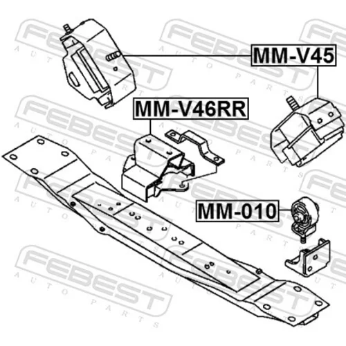 Uloženie motora MM-V46RR /FEBEST/ - obr. 1