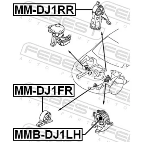 Uloženie motora MMB-DJ1LH /FEBEST/ - obr. 1