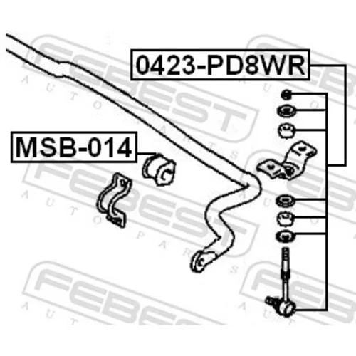 Uloženie priečneho stabilizátora MSB-014 /FEBEST/ - obr. 1