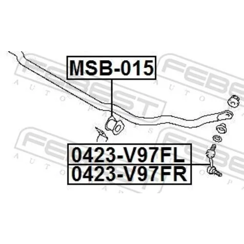 Uloženie priečneho stabilizátora MSB-015 /FEBEST/ - obr. 1