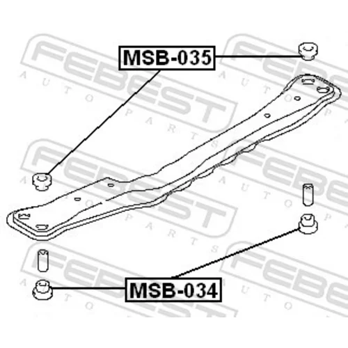 Uloženie tela nápravy MSB-034 /FEBEST/ - obr. 1