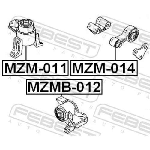 Uloženie motora MZMB-012 /FEBEST/ - obr. 1