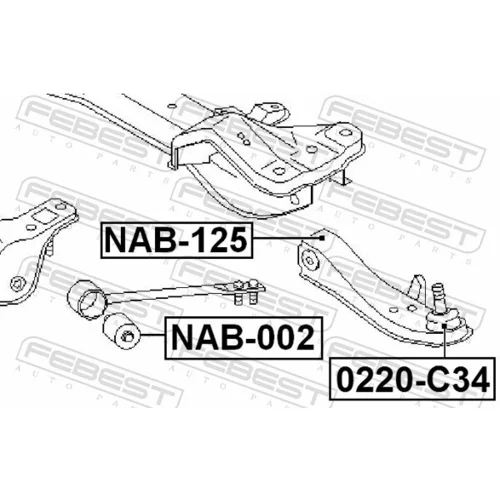 Uloženie riadenia NAB-125 /FEBEST/ - obr. 1