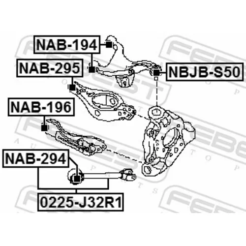 Uloženie riadenia NAB-295 /FEBEST/ - obr. 1