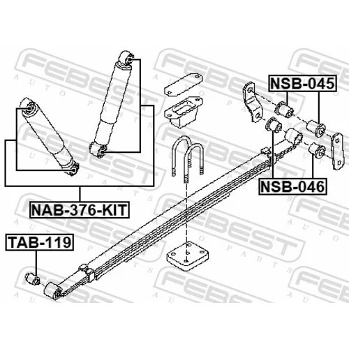 Montážna sada, Tlmič pérovania NAB-376-KIT /FEBEST/ - obr. 1