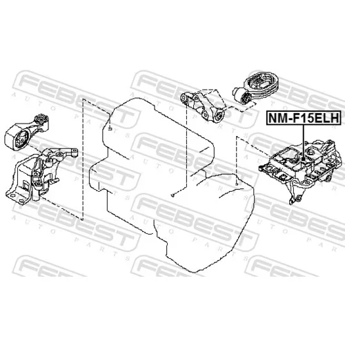 Uloženie motora NM-F15ELH /FEBEST/ - obr. 1