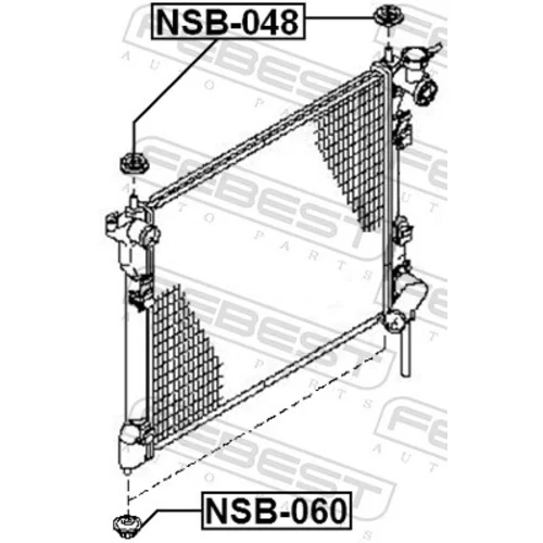 Uloženie chladiča NSB-060 /FEBEST/ - obr. 1