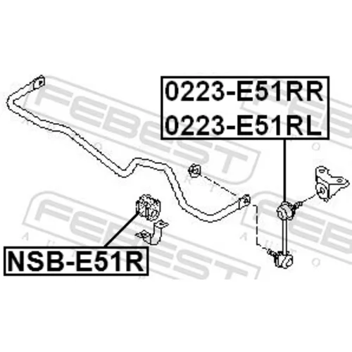 Uloženie priečneho stabilizátora NSB-E51R /FEBEST/ - obr. 1
