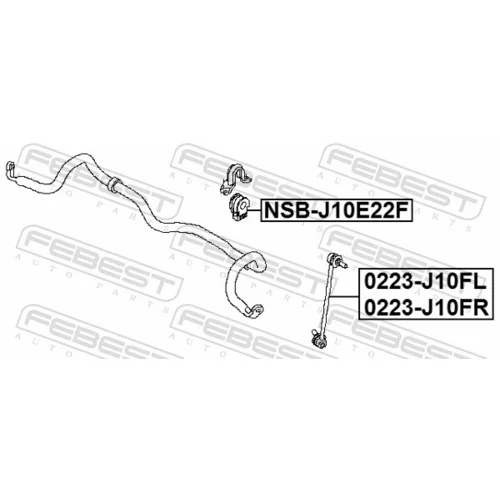 Uloženie priečneho stabilizátora NSB-J10E22F /FEBEST/ - obr. 1