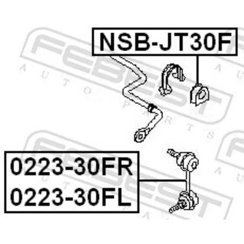 Uloženie priečneho stabilizátora NSB-JT30F /FEBEST/ - obr. 1