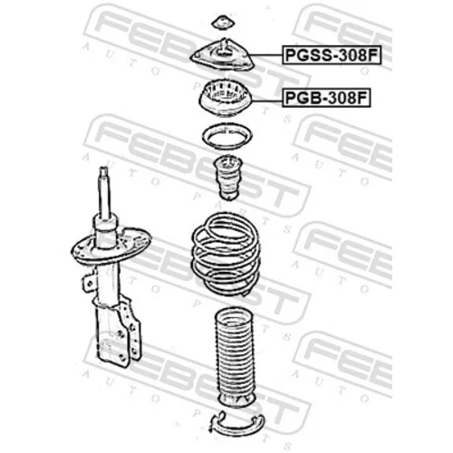 Valivé ložisko uloženia tlmiča PGB-308F /FEBEST/ - obr. 1