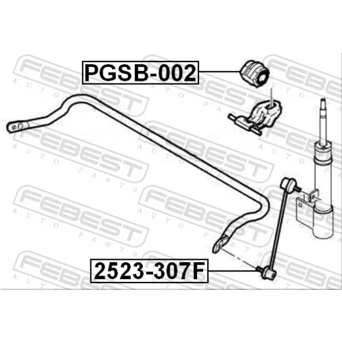 Uloženie priečneho stabilizátora PGSB-002 /FEBEST/ - obr. 1