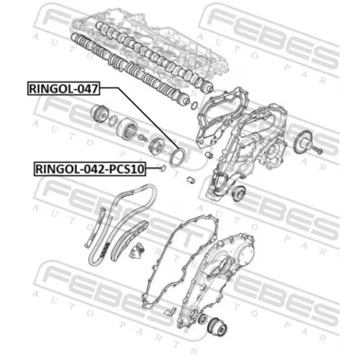 Tesnenie veka rozvodov RINGOL-042-PCS10 /FEBEST/ - obr. 1