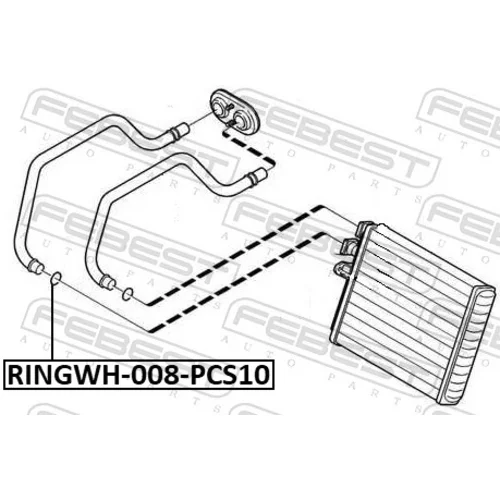 Tesnenie príruby chladenia RINGWH-008-PCS10 /FEBEST/ - obr. 1