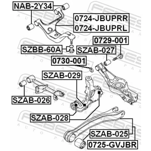 Uloženie riadenia SZAB-029 /FEBEST/ - obr. 1