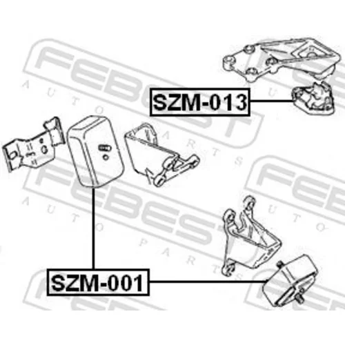 Uloženie motora SZM-013 /FEBEST/ - obr. 1