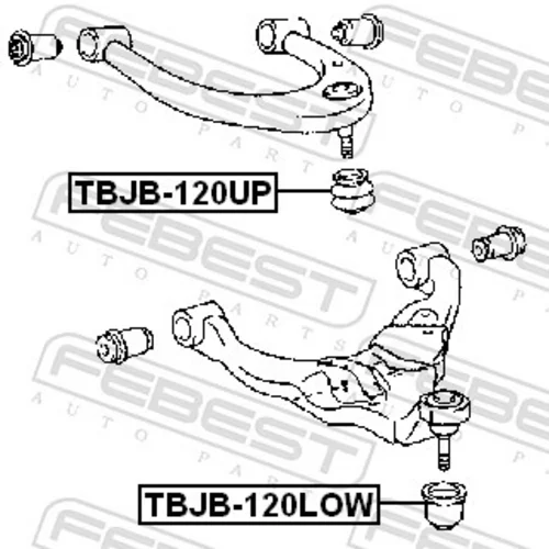 Súprava na opravu, zvislý/vodiaci kĺb TBJB-120UP /FEBEST/ - obr. 1
