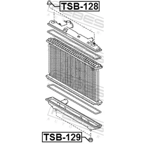 Uloženie chladiča TSB-128 /FEBEST/ - obr. 1