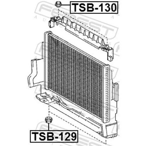Uloženie chladiča TSB-130 /FEBEST/ - obr. 1