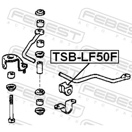 Uloženie priečneho stabilizátora TSB-LF50F /FEBEST/ - obr. 1