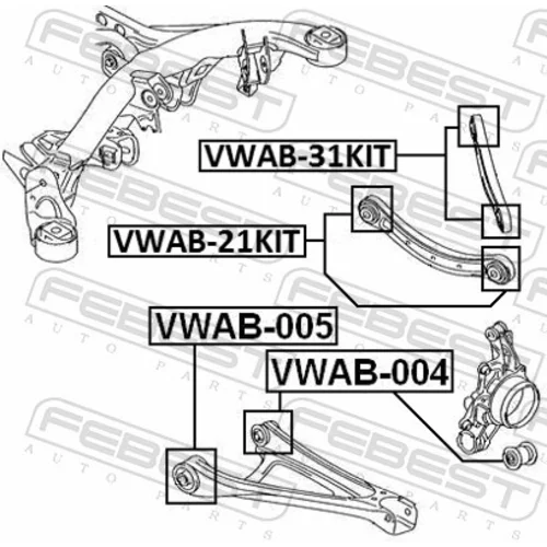 Uloženie riadenia VWAB-31KIT /FEBEST/ - obr. 1