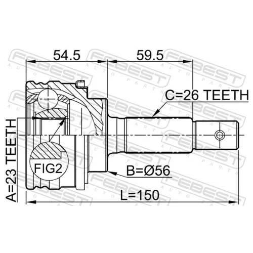 Sada kĺbov hnacieho hriadeľa 0110-037 /FEBEST/ - obr. 1