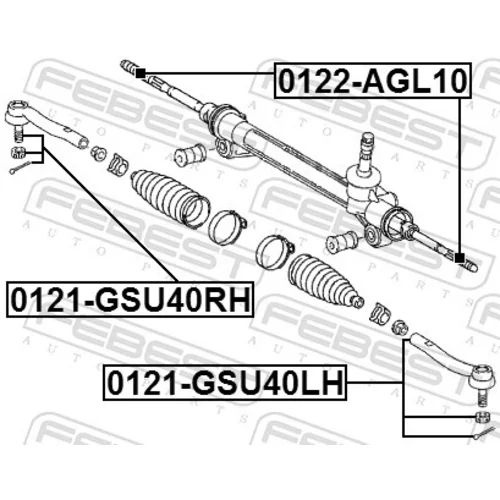Axiálny čap tiahla riadenia 0122-AGL10 /FEBEST/ - obr. 1