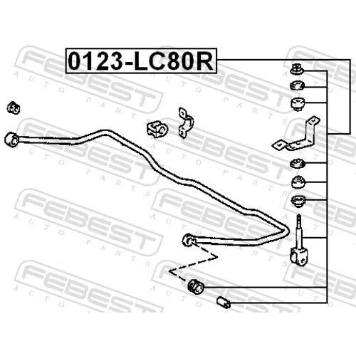 Tyč/Vzpera stabilizátora 0123-LC80R /FEBEST/ - obr. 1