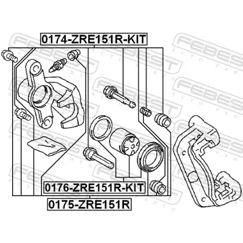 Opravná sada brzdového strmeňa 0176-ZRE151R-KIT /FEBEST/ - obr. 1