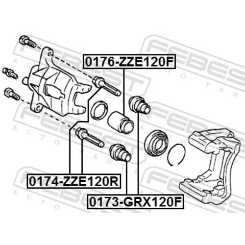 Piest brzdového strmeňa 0176-ZZE120F /FEBEST/ - obr. 1