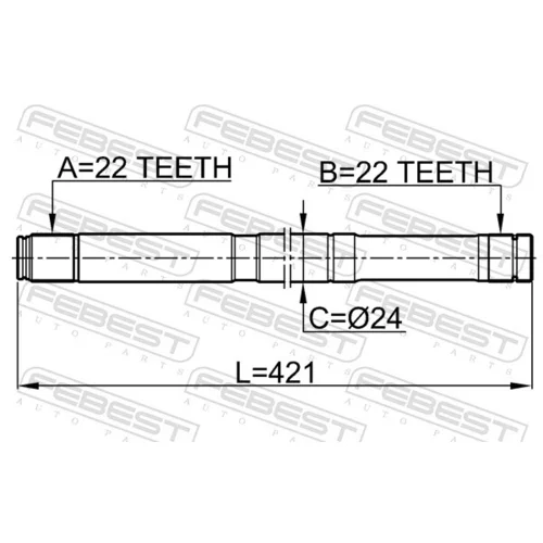 Hnací hriadeľ 0212-B10MTLH /FEBEST/ - obr. 1