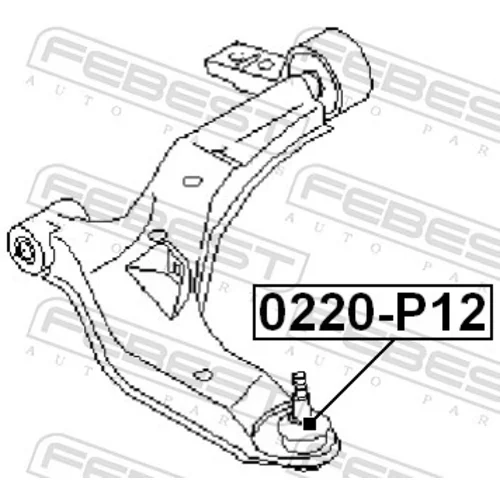 Zvislý/nosný čap 0220-P12 /FEBEST/ - obr. 1