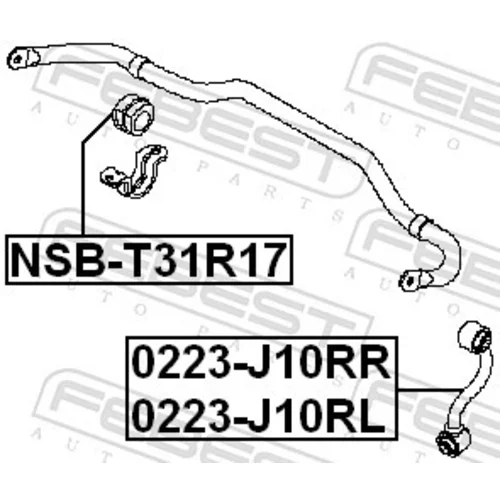 Tyč/Vzpera stabilizátora 0223-J10RL /FEBEST/ - obr. 1