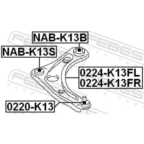 Rameno zavesenia kolies 0224-K13FL /FEBEST/ - obr. 1