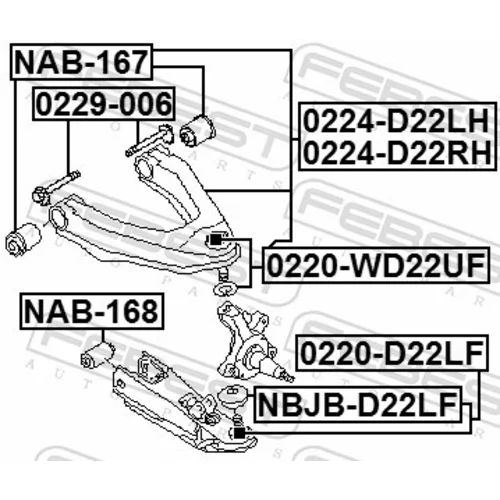 Skrutka pre nastavenie odklonu kolesa 0229-006 /FEBEST/ - obr. 1