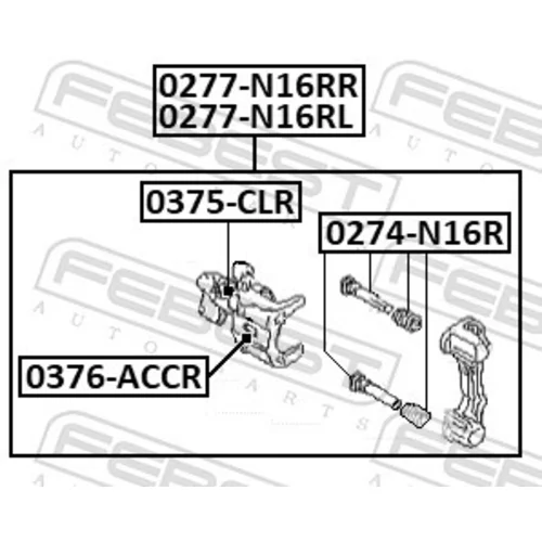 Brzdový strmeň 0277-N16RL /FEBEST/ - obr. 1
