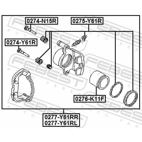 Brzdový strmeň 0277-Y61RL /FEBEST/ - obr. 1