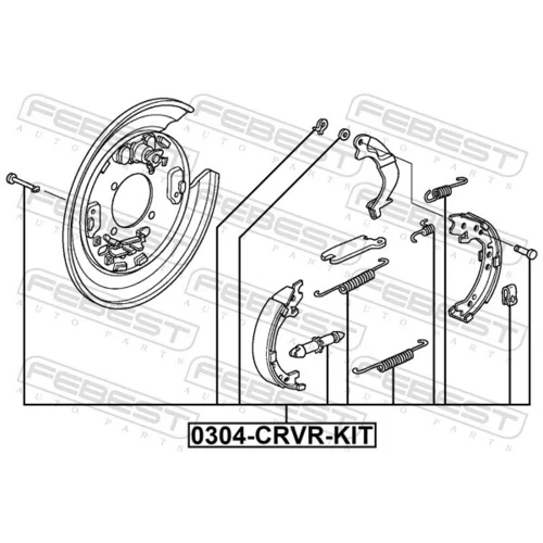 Sada príslušenstva čeľustí parkovacej brzdy 0304-CRVR-KIT /FEBEST/ - obr. 1