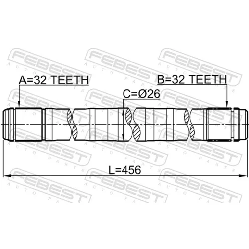 Hnací hriadeľ 0312-RD1LH /FEBEST/ - obr. 1