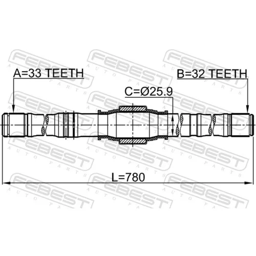 Hnací hriadeľ 0412-DJRH /FEBEST/ - obr. 1