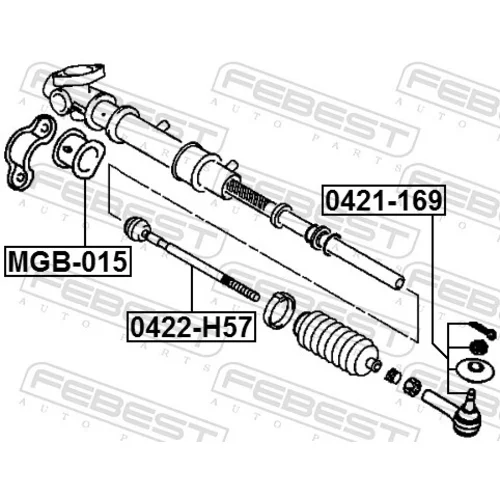 Axiálny čap tiahla riadenia 0422-H57 /FEBEST/ - obr. 1