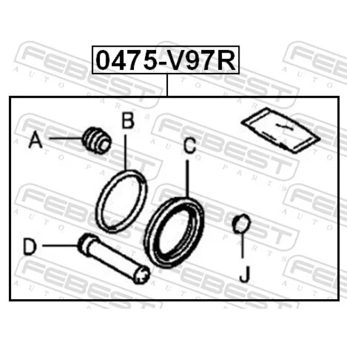 Opravná sada brzdového strmeňa 0475-V97R /FEBEST/ - obr. 1