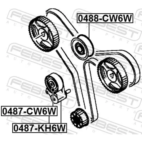 Napínacia kladka ozubeného remeňa 0487-CW6W /FEBEST/ - obr. 1