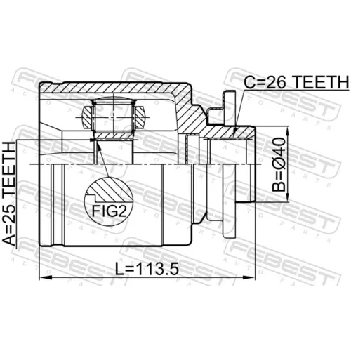 Sada kĺbov hnacieho hriadeľa 0511-B25LH /FEBEST/ - obr. 1