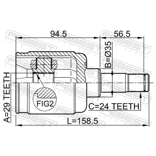 Sada kĺbov hnacieho hriadeľa 0511-CPLH /FEBEST/ - obr. 1