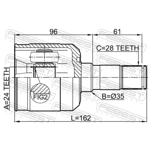 Sada kĺbov hnacieho hriadeľa 0511-M323FLH /FEBEST/ - obr. 1